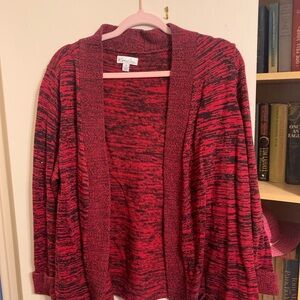 Kim Rogers Women's Red and Black Cardigan